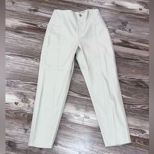 Zara Off-White High-Rise Tailored Pants